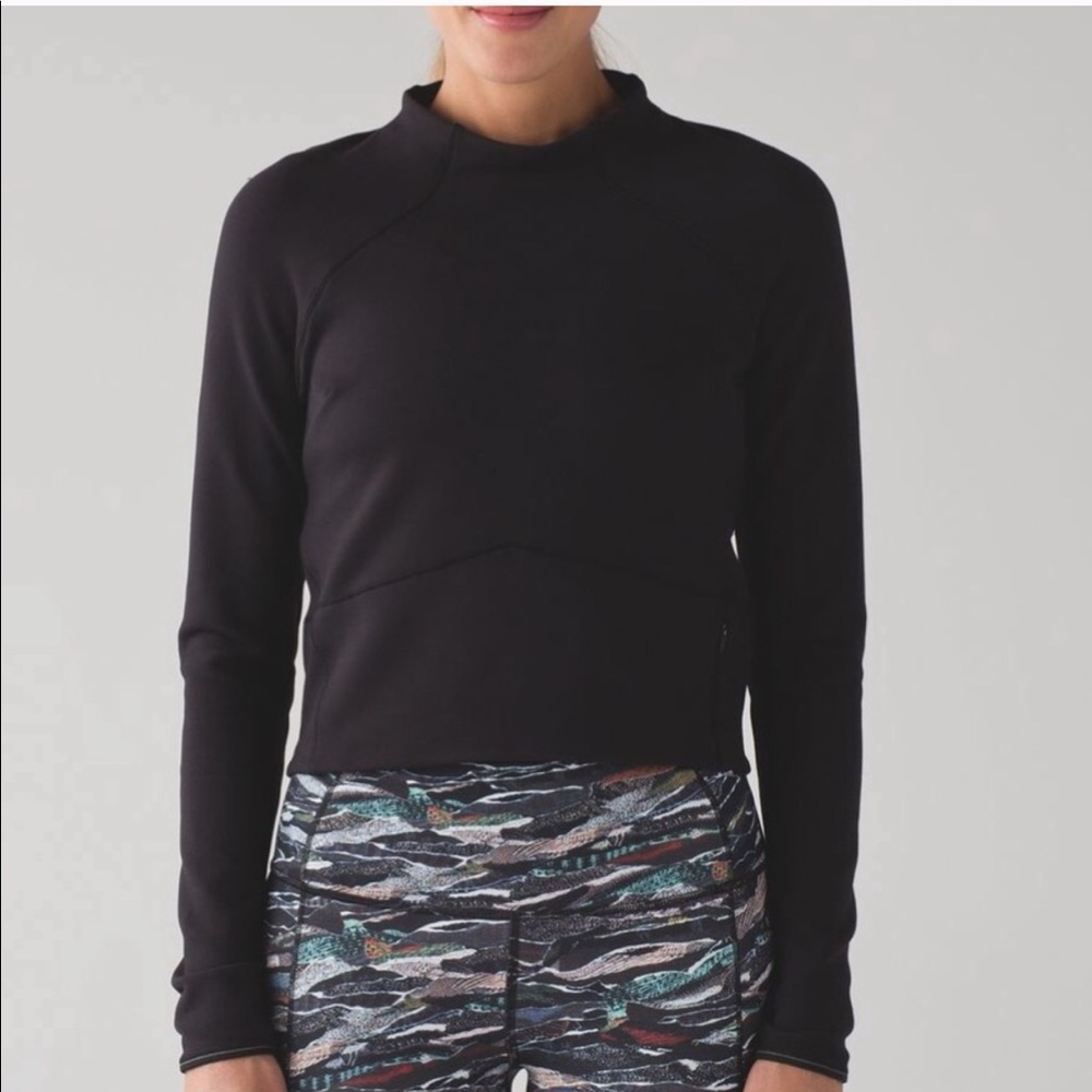 Lululemon Hill and Valley Mock Neck Crop Top